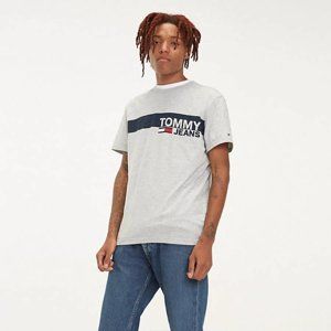 Tommy Hilfiger pánské šedé tričko Essential - XXL (38)